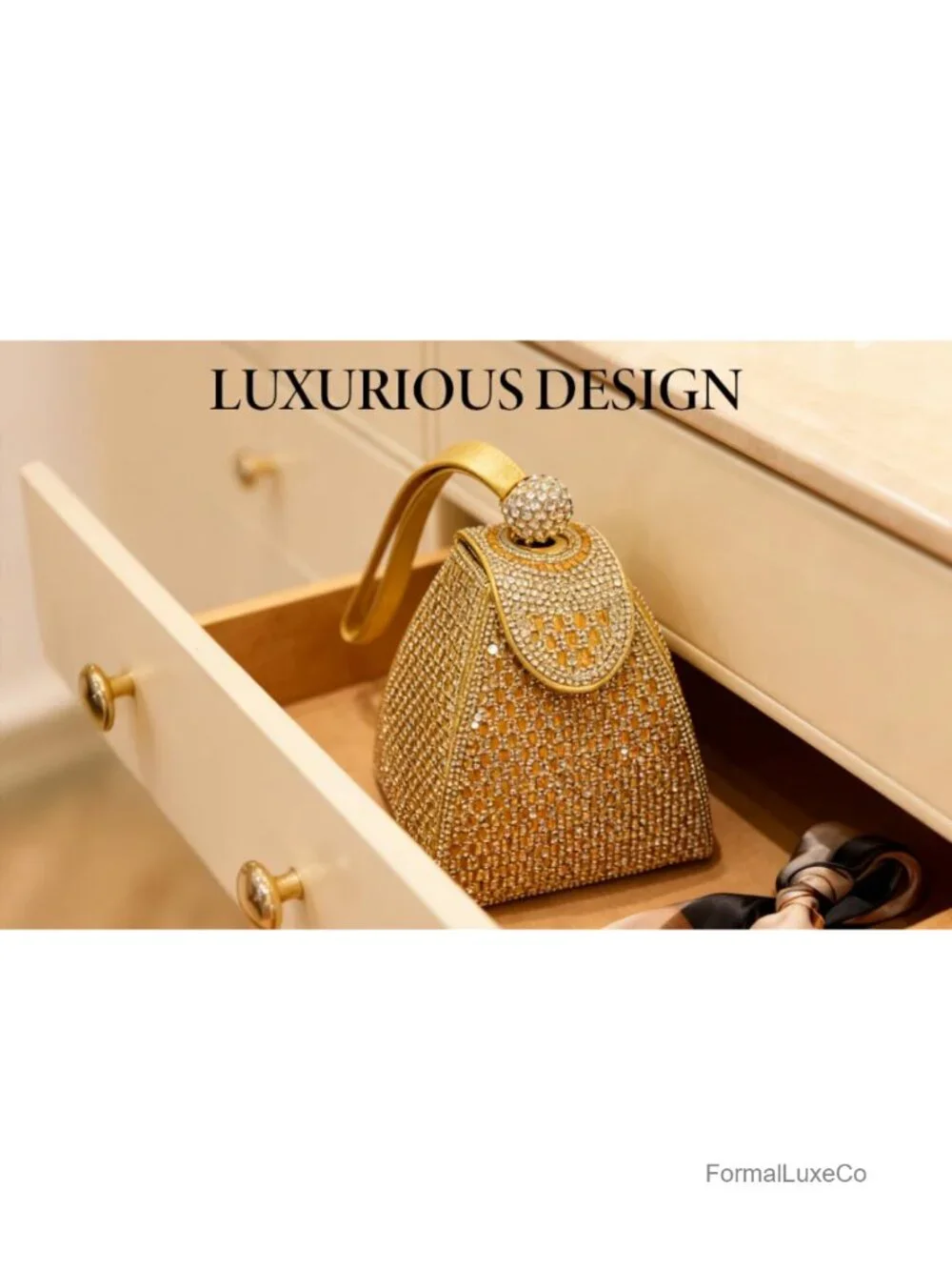 Rhinestone Clutch Evening Bag Pyramid Shape Sparkly Glitter Handbag
